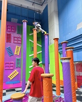 Kidscamp Parc de Trampoline Intérieur à Fort Degré de Défi Consoles de Jeux Interactives Construction Robuste en Cuir et Métal pour Centres Commerciaux