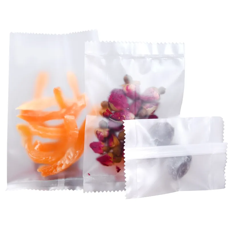 Middle Sealed Matte Translucent Frosted Thickened Back Sealed Packing Bag For Baked Food Dried Fruit Flower Tea Biscuit Sugar