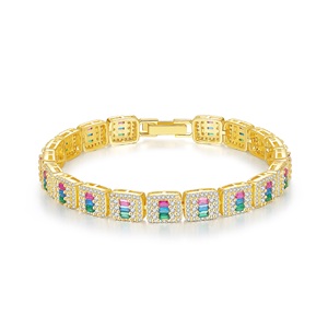 4mm CZ Rhodium Zircon Cubique Mode Fine Bracelet Bijoux 14K 18K Plaqué Or Tendance Femmes Tennis Zircon Chaîne Bracelet - Product Image 2