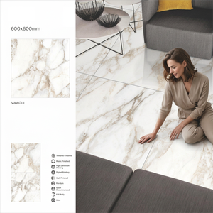 Azulejos de Porcelana Mate Vaagli con Acabado Metálico, 600x600mm, 8mm, Diseño Cerámico con Aspecto de Piedra Rústica - Product Image 4