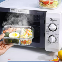 OWNSWING Récipients alimentaires réutilisables en verre Récipient de stockage hermétique avec couvercle Boîtes à lunch en verre pour congélateur
