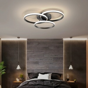 Moderne Nordique Simple Carré Aluminium Or Noir LED Plafonnier Contrôle Tactile IP33 Ra90 Anneau D'aspiration pour Salon Chambre - Product Image 3