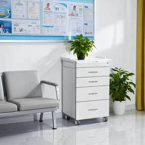 Armoire dentaire mobile moderne, chariot silencieux à roulettes en silicone avec tiroirs pour le stockage en clinique, bureau, laboratoire - Product Image 4