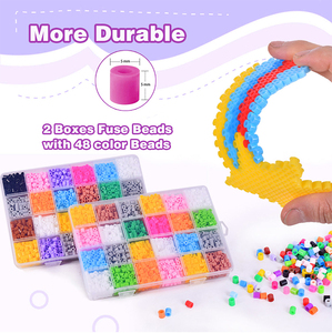 Kit Complet de <span class=keywords><strong>Perles</strong></span> à Repasser de 5 mm avec Pince, Porte-clés et Planche de Pose pour la Création d'Ornements DIY – Kit de <span class=keywords><strong>Perles</strong></span> Thermocollantes de 5 mm - Product Image 3