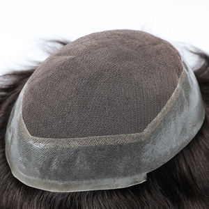 Prothèse capillaire pour hommes en cheveux humains indiens, densité 100%, base australienne, grand stock - Product Image 3