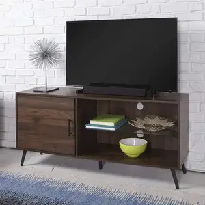 Современный открытый шкаф с электрическим камином, телевизионная подставка для телевизоров до 80 дюймов-Saracina Home