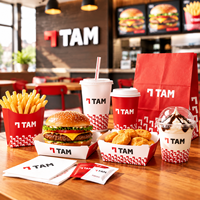 Boîte à hamburger personnalisée en papier de qualité alimentaire 30 cm, boîte à emporter en papier kraft pour la restauration rapide