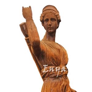 Ornements de jardin, reproduction de la déesse mythologique grecque, sculpture de Diana la chasseuse, fonte de fer, <span class=keywords><strong>Artemis</strong></span> avec cerf, statue romaine en métal - Product Image 5