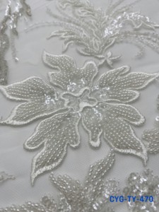 Tissu brodé de luxe de haute qualité, dentelle en tissu pour couturier de mariée, collection - Product Image 2