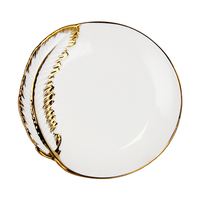 Service de vaisselle en céramique de luxe pour hôtel, mariage, fête, restaurant, banquet, maison, assiette à steak, assiette à fruits, vente en gros