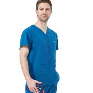 Conjunto de Uniforme Médico Elástico de Alta Calidad para <span class=keywords><strong>Hombre</strong></span> y Mujer, Blusa de Manga Corta para Enfermero/a y Doctor/a, Pantalones Jogger, <span class=keywords><strong>Traje</strong></span> de Enfermería - Product Image 3