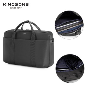 Kingsons Business Briefcase Large Capacity Waterproof Shockproof Laptop <b>Bag</b> Men's Travel <b>Work</b> <b>Bag</b> Lightweight Durable Zipper - Product Image 4