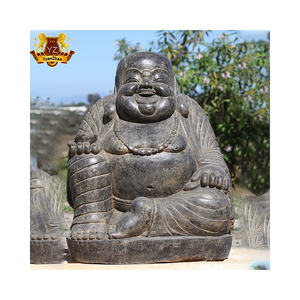 Atacado pedra feliz buda estatuetas de jardim, tamanho de vida laughing buda vietnã estátua de mármore esculturas para venda