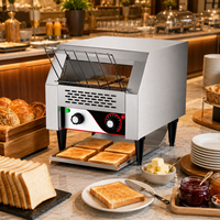 Grille-pain commercial électrique à chaîne, entièrement automatique, en acier inoxydable 304, 7 niveaux de cuisson, COOKAID TT-300 2200W pour boulangerie