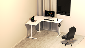 Bureau debout en métal moderne en forme de L, prix usine NBHY, hauteur réglable, ergonomique, commande électrique, moteur simple - Product Image 6