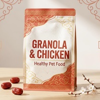 Pochette en plastique pour aliments pour animaux de compagnie, avec logo personnalisé, résistante à l'usure, anti-fuite, structure flexible, pour l'emballage de croquettes et biscuits secs, fournie par l'usine.