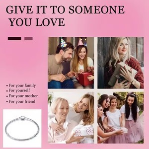 Nueva Pulsera Original de Plata de Ley 925 con Cadena de Serpiente y Dijes de Corazón de 3mm, Estilo Cristiano para Mujer - Regalo de Joyería de Moda - Product Image 4