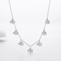 Vente en gros collier pendentif éléphant en argent sterling 925 Design animal créatif chaîne de clavicule à la mode personnalisée pour les femmes