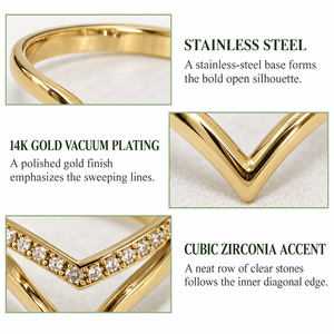 Bague de cocktail plaquée or en forme de cœur avec pavé de zircone cubique pour femme, bijoux de fiançailles modernes - Product Image 3