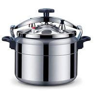 Casserole à pression commerciale en aluminium de 9 L avec deux clips de sécurité, compatible gaz et induction, pour usage familial