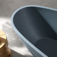 Baignoire japonaise ovale moderne pour adultes Salle de bain intérieure Baignoire SPA Baignoire d'angle autoportante en pierre artificielle Blanche