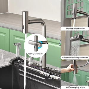 Évier <span class=keywords><strong>de</strong></span> <span class=keywords><strong>cuisine</strong></span> intelligent en acier inoxydable nano, fait main, avec cascade et affichage numérique - Product Image 3