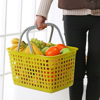 Boîte de rangement pour panier creux en plastique stable pour panier de rangement avec poignées