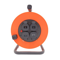 25/50M IP44 16A 4 VOIES Danemark Enrouleur de tambour de câble d'alimentation électrique avec couvercle Étanche H07RN-F 3*1.5/2.5MM câble en caoutchouc