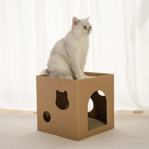 Heißer Verkauf Kratzbaum für Katzen, Interaktives Indoor-Haustierspielzeug, Kratzbox-Haus aus Pappe - Product Image 4