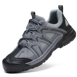 รองเท้าเซฟตี้แบบนุ่มสำหรับผู้ชายและผู้หญิง หัวรองเท้าไฟเบอร์กลาส กันน้ำ หน้าผ้าตาข่าย พื้นรองเท้ายาง ซับในผ้าฝ้าย ป้องกันแรงกระแทก - Product Image 1