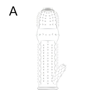 Juguete Sexual para Hombres, Funda de Pene de Cristal Reutilizable y Anillo para Pene, TPE/Goma, Impermeable, Retrasa la Eyaculación, Súper Elástico