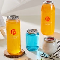 Bouteille à Boisson en Plastique PET Transparent de Haute Qualité OEM, Bidon en Plastique Personnalisé avec Logo d'Usine, et Couvercle en Aluminium pour Soda