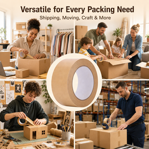 Feuchtigkeitsbeständiges PE-beschichtetes braunes Papierband und selbstklebendes Kraftpapier-Versiegelungsband für schwere Kartonverpackungen - Product Image 6