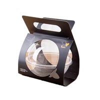 Boîte d'emballage portable en plastique transparent PET de qualité alimentaire pour gâteaux, tiramisu, pain, logo personnalisé