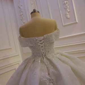 Abito <span class=keywords><strong>da</strong></span> Sposa <span class=keywords><strong>con</strong></span> Ricami di Perline e Paillettes, Linea ad A, <span class=keywords><strong>Maniche</strong></span> Lunghe, Vestito Nuziale di Lusso per Cerimonie - Product Image 3