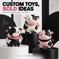 Maßgefertigte Weiche Vinyl-Kuh-Blindbox-Figuren mit Schal Niedliche Bauernhof-Tier-Designer-Spielzeuge OEM-Hersteller