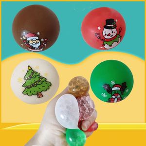 Custom 30Mm Christmas Water Bead Snowman Themed Tpr <b>Balls</b>, Stress - Relief <b>Squeeze</b> Toys - Product Image 1
