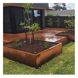 Large Corten Steel Raised Garden Beds & <b>Tree</b> Planters with Irrigation Rings for Home Vegetables & Flowers-Eco-Friendly - Product Image 1