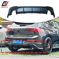 Diffuseur de pare-chocs arrière à succès avec éclairage pilote vertical LED en option pour VW Golf 8 8.5 GTI R-line 2020-2026 Kit de course ABS
