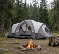 Tenda Camping Outdoor Kapasitas Besar 5-6 Orang, Buka Otomatis Cepat, Satu Kamar Tidur, Empat Musim, Grosir