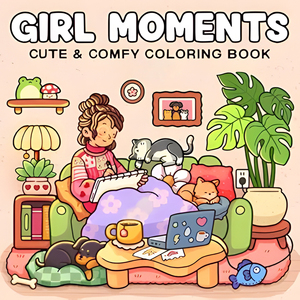 Индивидуальная книжка-раскраска «Уютные дни» с мультяшными животными, мягкая обложка, на заказ, для любителей искусства, успокаивающий продукт - Product Image 2