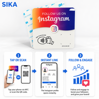 Cartes de contrôle d'accès programmables SIKA PVC personnalisées avec code QR, cartes NFC intelligentes pour petites entreprises