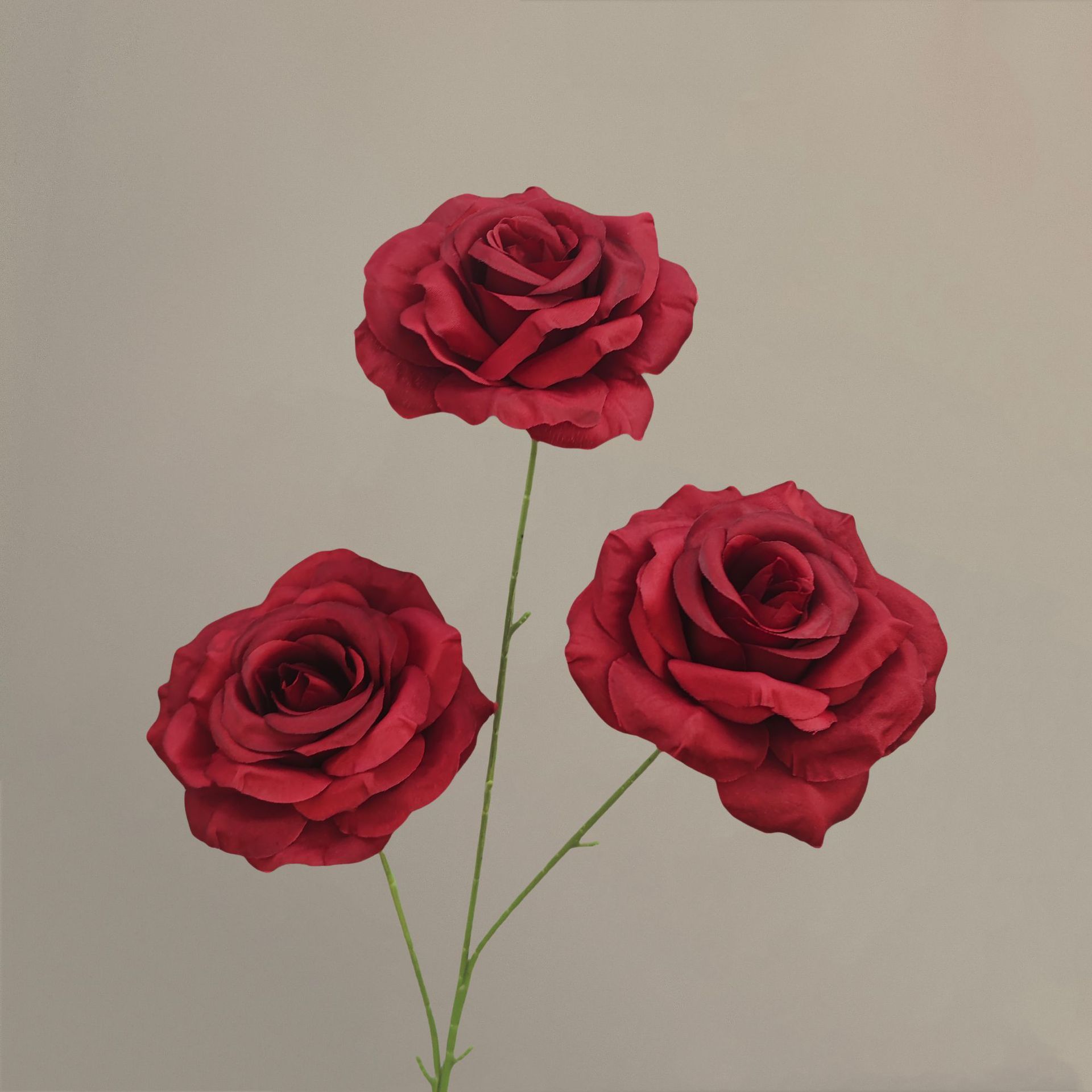 Diamant 3 têtes [sans feuilles] rose vin rouge