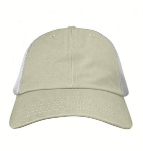 Tucker Hats Distressed <b>Mesh</b> 6-Panel Baseball Cap Washed Cotton Trucker Cap with Puff <b>Printing</b> Blank Truckers Cap - Product Image 2