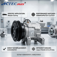 Compresseur de climatisation AC.100.3142 DKV14D pour Nissan Sunny OE 9260050Y01 5062210353 139MM 4PK 12V Pompe de climatisation automobile R134a
