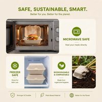 Emballage alimentaire jetable écologique pour repas : Boîte à burger en bagasse de canne à sucre, Contenant alimentaire pour gâteaux et burgers