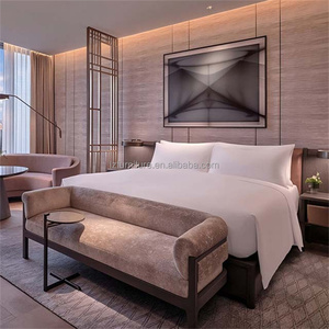 3 Star Hotel Bedroom Furniture <b>Set</b> with Customize <b>Single</b> Double King Queen Size Upholstered <b>Bed</b> Frame Nightstands & Ottoman - Product Image 6