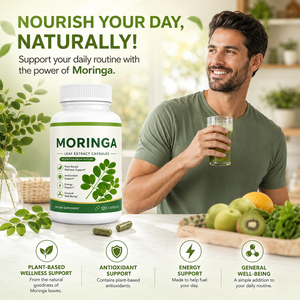 Capsules de feuilles de Moringa biologiques naturelles à vente chaude OEM/ODM, compléments alimentaires antioxydants pour adultes, 60 capsules par flacon - Product Image 2