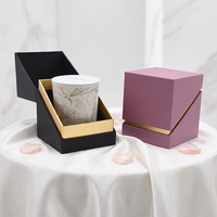 Boîte Cadeau de Luxe avec Couvercle et Base pour Emballage d'Arômes, Boîte Rigide en Carton à Épaule Inclinée avec Logo Personnalisé pour Bougie Parfumée et Huile Essentielle