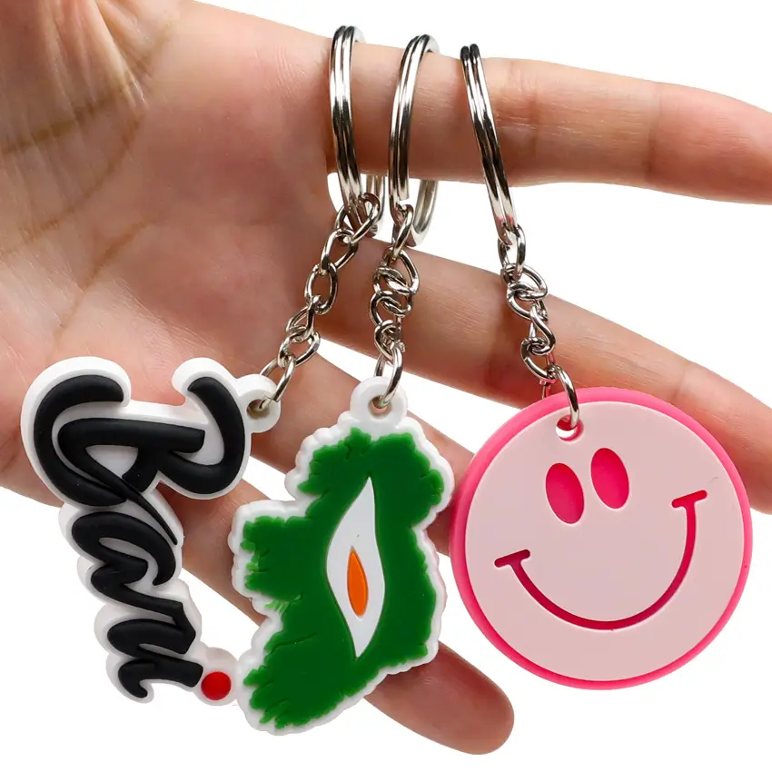 OEM Nhà Sản Xuất Keychain Thực Hiện Tùy Chỉnh Logo Mềm 2D 3D Pvc Keyring Dễ Thương Cao Su PVC Anime Móc Chìa Khóa